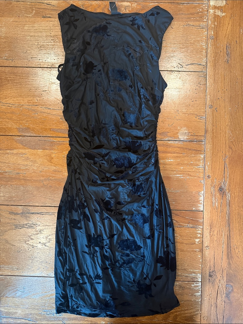 Windsor Black Floral Burnout Sleeveless Mini Dress